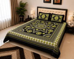 Ajrak Onyx Bedsheet Set - 3pcs - Burgundy