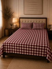 Berry Hearts Bedsheet Set - 3pcs - Burgundy