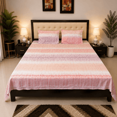 Blushy Tie Dye Bedsheet Set - 3pcs - Burgundy