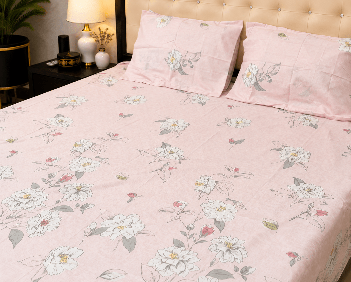 Floral Daydream Bedsheet Set - 3pcs - Burgundy