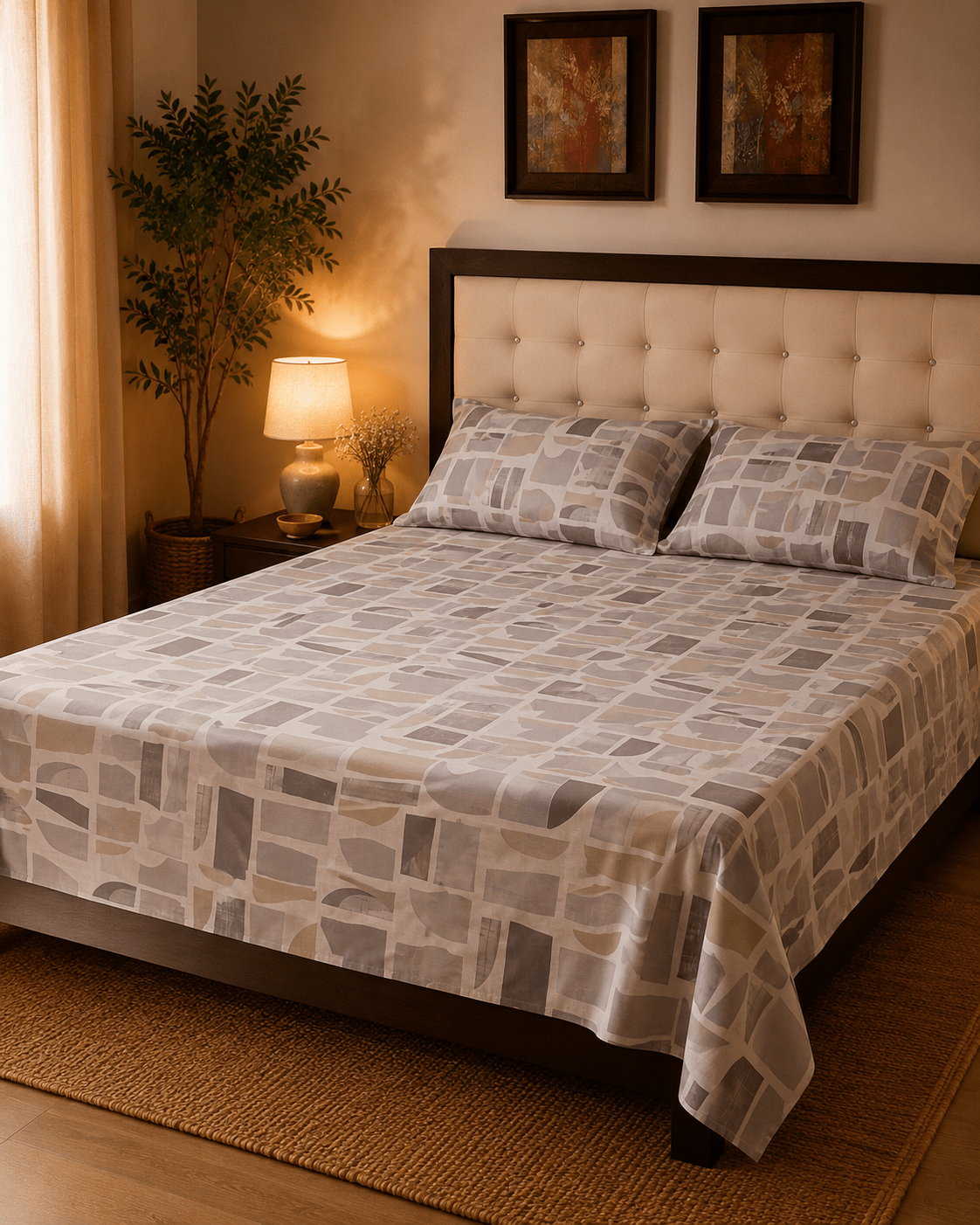Modern Muse Bedsheet Set - 3pcs - Burgundy