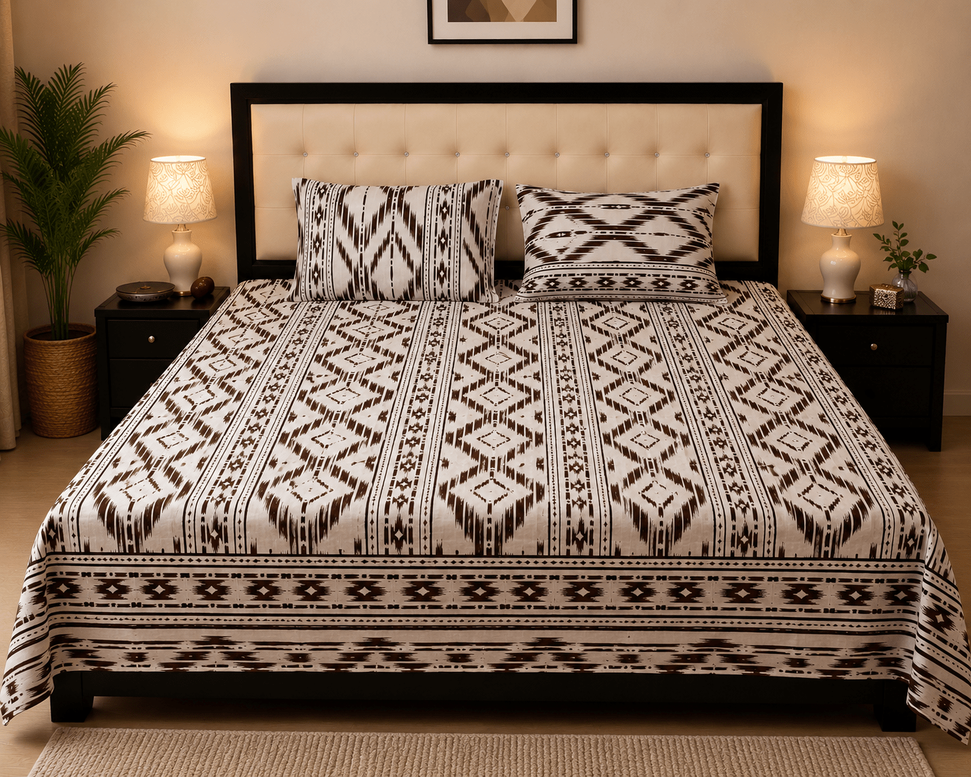 Nomad Weave Bedsheet Set - 3 Pcs - Burgundy