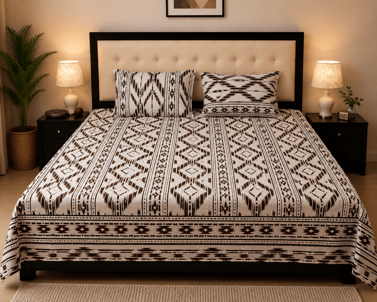 Nomad Weave Bedsheet Set - 3 Pcs - Burgundy