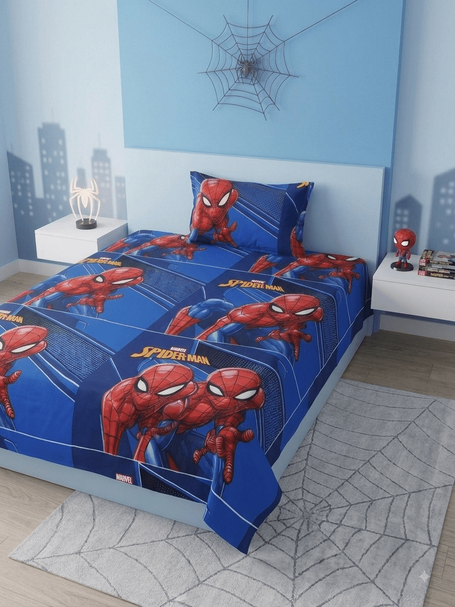 Spider Man Bedsheet Set - Burgundy