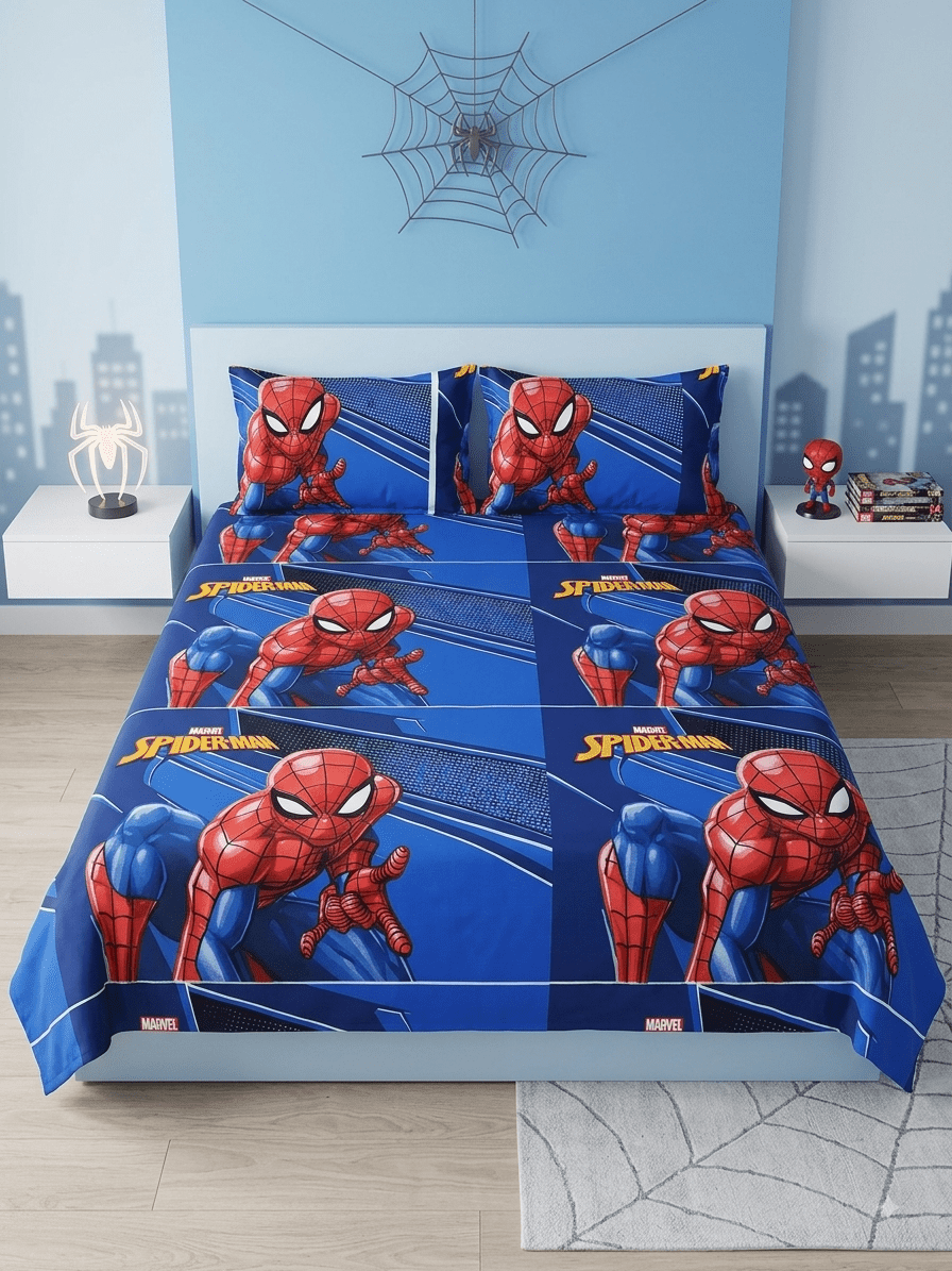 Spider Man Bedsheet Set - Burgundy