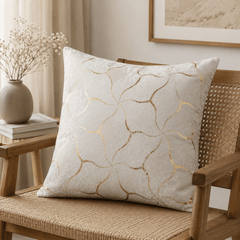Velvet Gold Foil Cushion Cover - Pack Of 2 - Burgundy