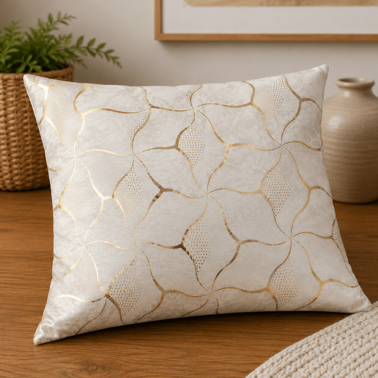 Velvet Gold Foil Cushion Cover - Pack Of 2 - Burgundy