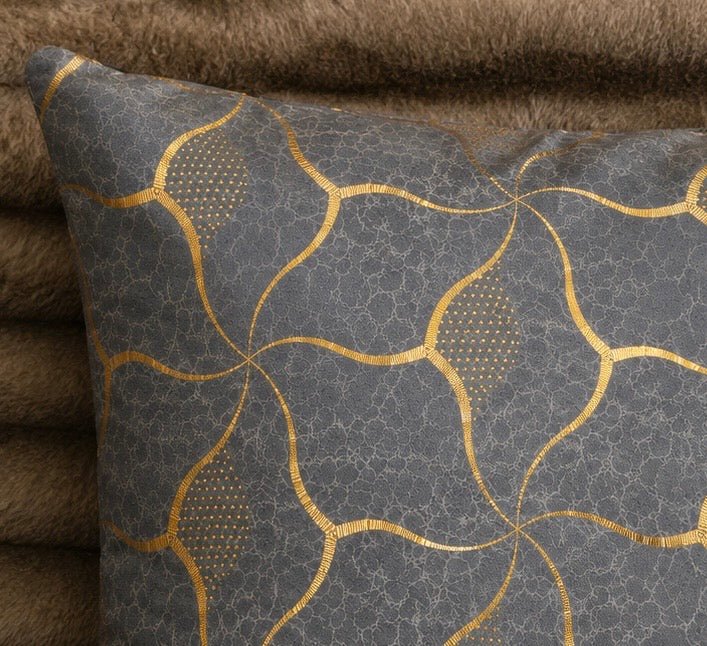 Velvet Gold Foil Cushion Cover - Pack Of 2 - Burgundy