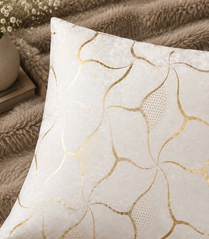 Velvet Gold Foil Cushion Cover - Pack Of 2 - Burgundy